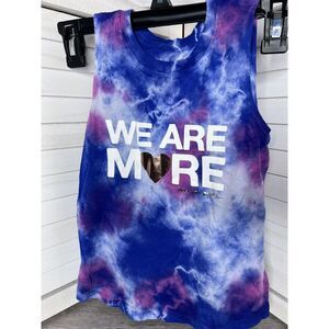 NWOT Spiritual Gangster‎ Blue/Pink Tie Dye Graphic Tank Girls XS/8 "We Are More"